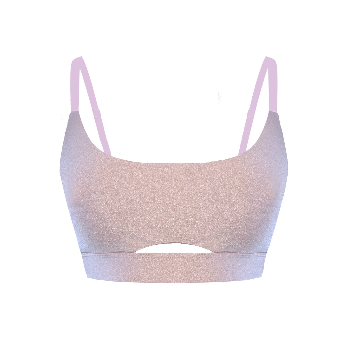 Adjustable Pole Dance Sports Bra Luna Blush Pink Rose Gold