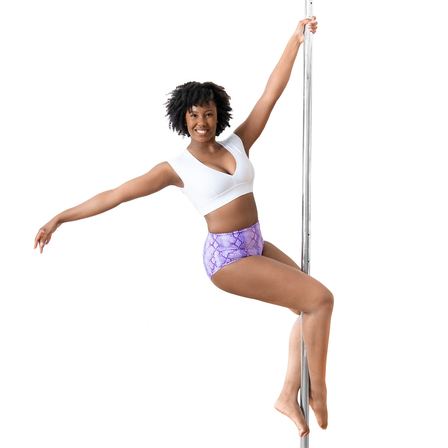 Pole Dance Sports Bra Crop Top Mariele White