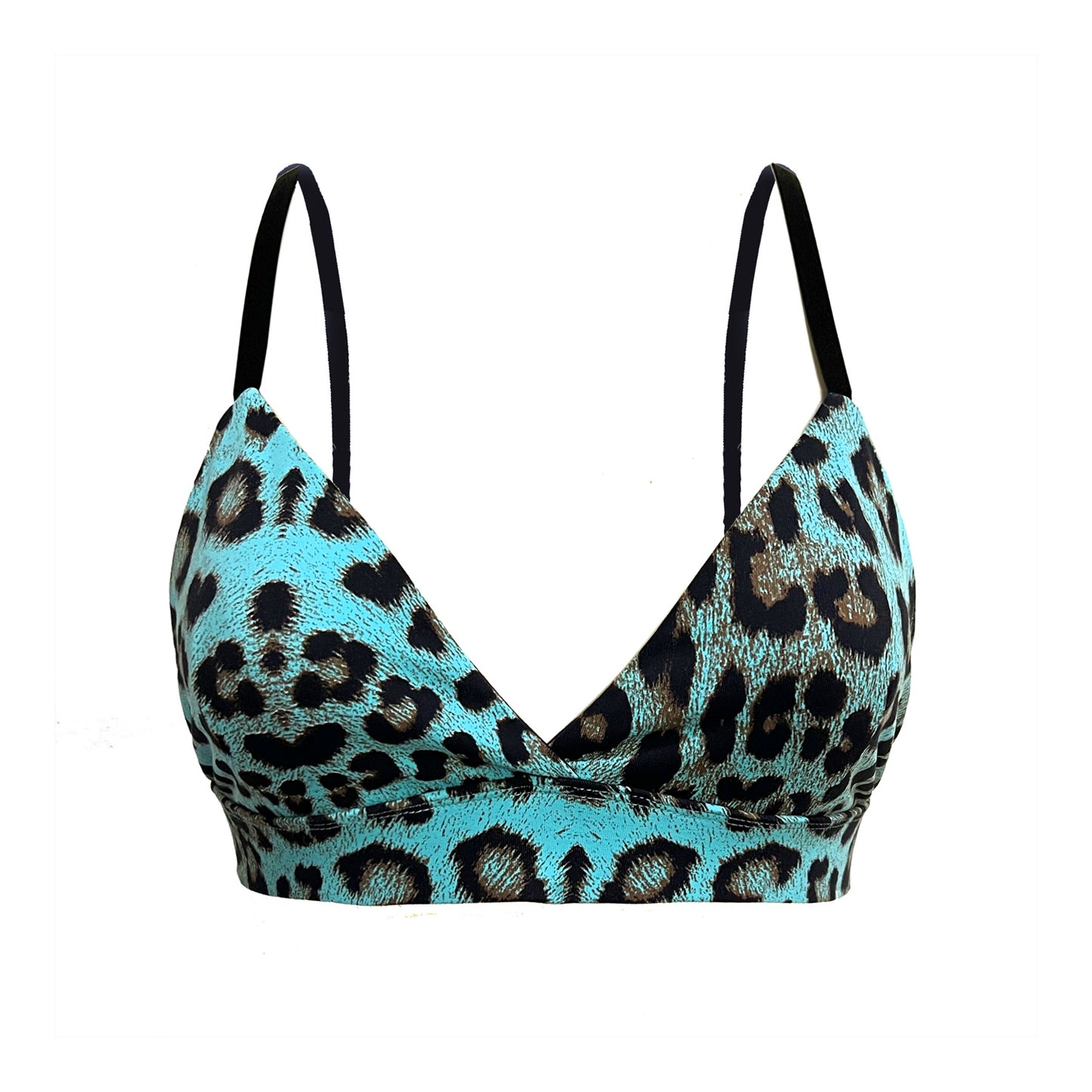 Sujetador deportivo ajustable Pole Dance Novinha Floripa Animal Print Azul