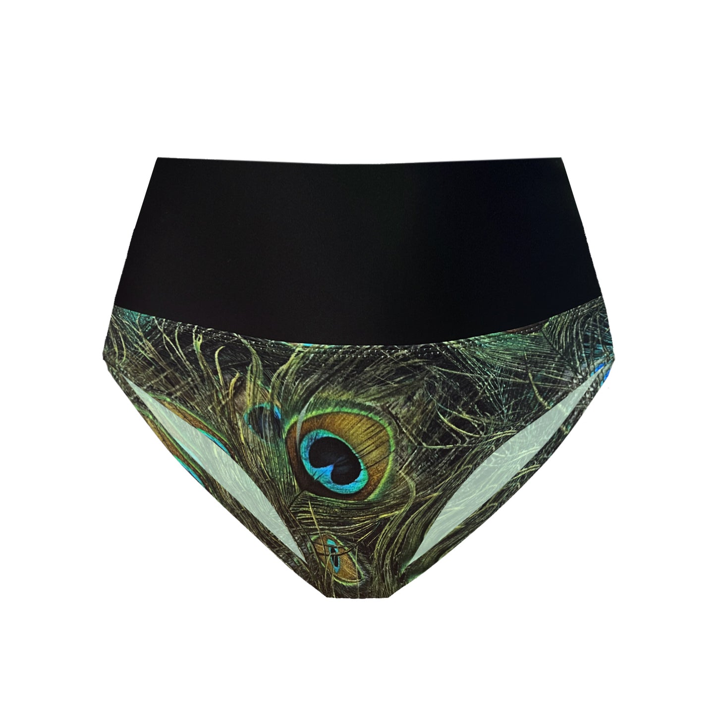 Hoch taillierte Pole Shorts mit Pfauen-Animal-Print Hot Pants Cara Green 