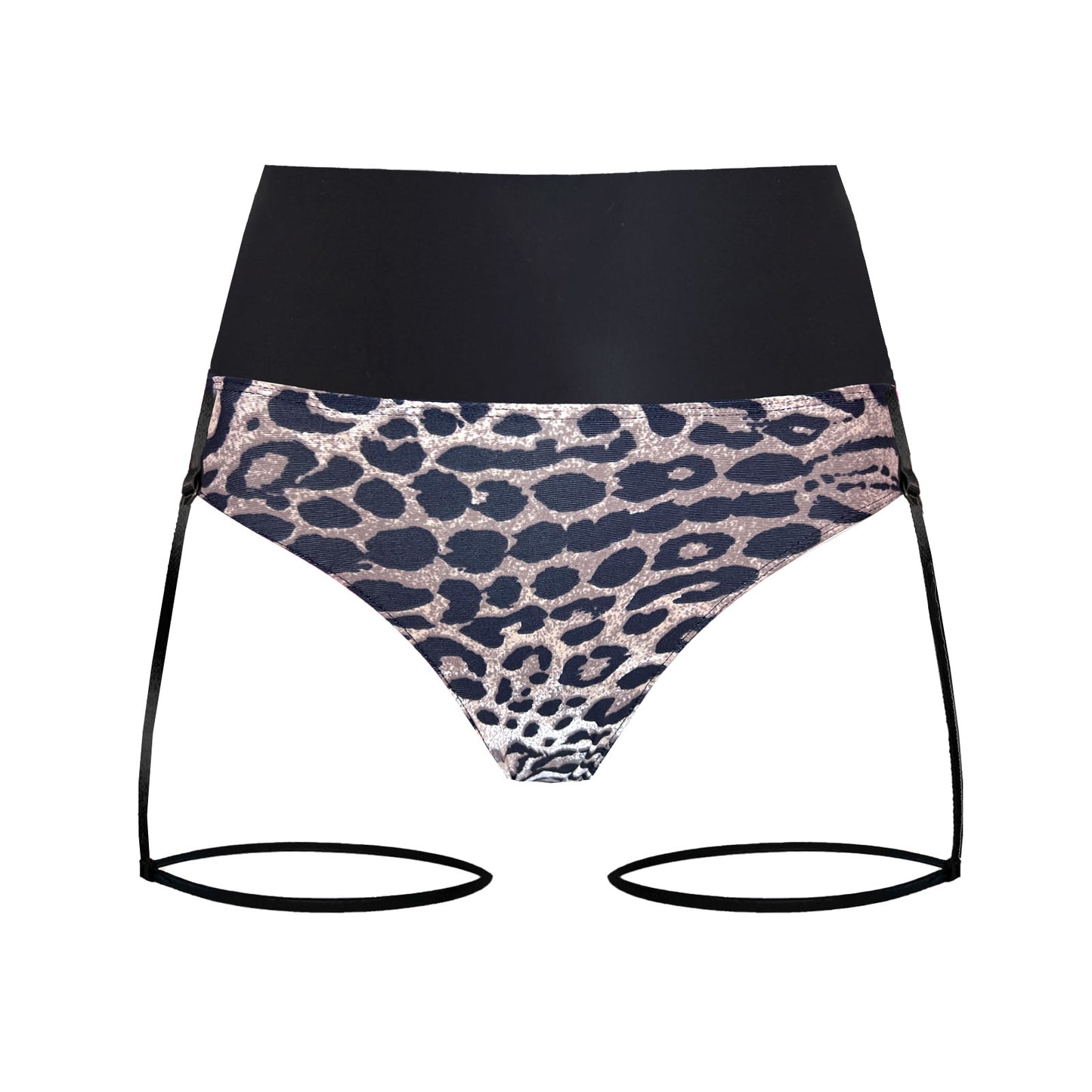 Shorts De Pole Dance De Talle Alto Con Ligueros Carina Black