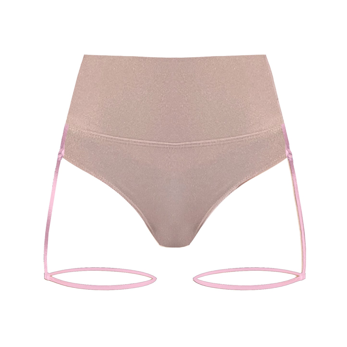 Pole Dance Shorts mit hoher Taille und Strumpfhaltern Carina Blush Pink