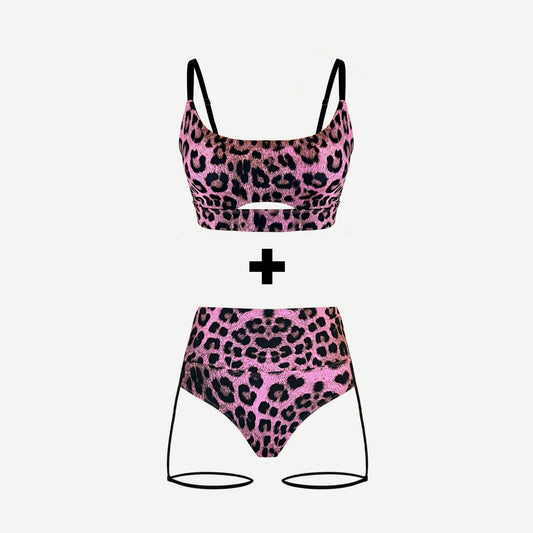 Pole Dance Set Rosa Leopard Animal Print Luna Carolina