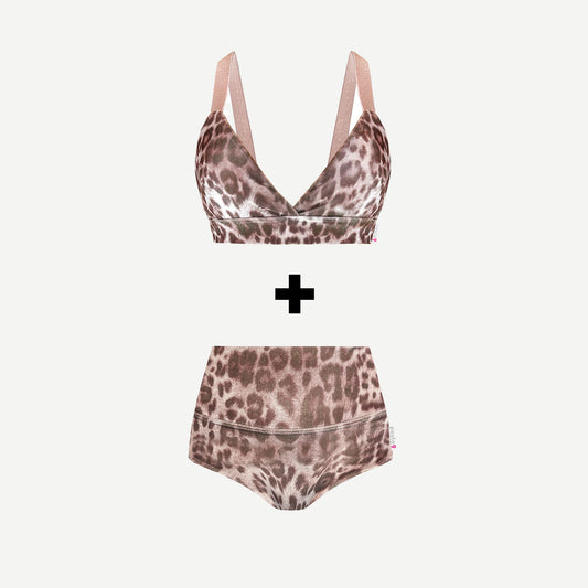 Pole Dance Set Animal Print Novinha Bra Camila Shorts Leopard Velvet